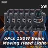 6Pcs/lot Mini 150W LED Moving Head Light Beam Spot 18 Rotating Prisms Dj Dmx Stage Light Effect Light Disco Dj Bar Wedding Club