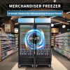 ORIKOOL Glass Door Merchandiser Freezer 19.3 Cu.ft Swing Door Commercial Reach-In Display Freezers with LED Top Panel Upright Freeze Storage