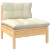 13 Piece Patio Lounge Set with Cream Cushions Pinewood