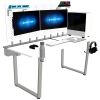 DEZCTOP Bifrost 160 63W x 28D Gaming PC Computer Desk with Shelves;  Large Workstation for Gamers or Home Office with Pegboard;  Built-in Cable Manage