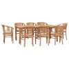 9 Piece Patio Dining Set Solid Teak Wood