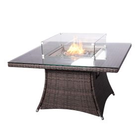 Direct Wicker Outdoor Rattan 50,000BTU Propane Gas Fire Pit Table (Table Only) (shape: Square)