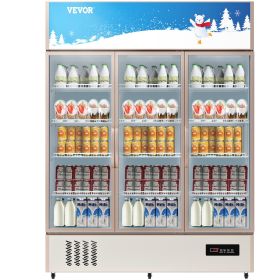 VEVOR Commercial Refrigerator,Display Fridge Upright Beverage Cooler, Glass Door with LED Light for Home, Store, Gym or Office (Default: Default)