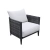 Premium Outdoor Wicker Club Chair with Cushion, Set of 2, Gabardine