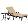 Aluminum Adjustable Chaise Lounge Chair, Folding 4-Position Patio Recliner, Wheels, Armrests, Side Table, Cushion for Poolside, Backyard, Deck