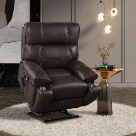 Recliner Chair with Phone Holder,Electric Power Lift Recliner Chair with 2 Motors Massage and Heat for Elderly, 3 Positions, 2 Side Pockets (Color: as Pic)