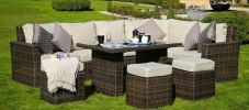 Direct Wicker 7-Piece Outdoor Rattan Wicker Sofa Rattan Patio Garden Furniture, Gray