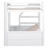 Wood Full Size Convertible Bunk Bed with Storage Staircase, Bedside Table, and 3 Drawers