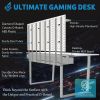 DEZCTOP Bifrost 160 63W x 28D Gaming PC Computer Desk with Shelves;  Large Workstation for Gamers or Home Office with Pegboard;  Built-in Cable Manage