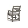 Clio 25 Inch Outdoor Arm Chair, Set of 2, Gray Frame, Polyester Fabric