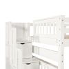 Full Over Full Bunk Bed with Shelves and 6 Storage Drawers