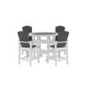 HDPE Patio Bar Table Set High Top Outdoor Table and Chairs Set of 5 Bar Table & Stools Set with Tall Adirondack Chairs Set for 4