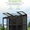 78-inch Wooden Greenhouse Cold Frame with 4 Independent Skylights and 2 Folding Middle Shelves, Walk-in Outdoor Greenhouse