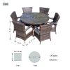 Direct Wicker 7-Piece Outdoor Rattan Furniture Dining Set with 6 Cushioned Armchair