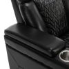 270 Degree Swivel PU Leather Power Recliner Individual Seat Home Theater Recliner with Comforable Backrest, Tray Table, Phone Holder, Cup Holder