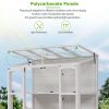 78-inch Wooden Greenhouse Cold Frame with 4 Independent Skylights and 2 Folding Middle Shelves, Walk-in Outdoor Greenhouse