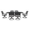 Stylish Outdoor 7-Piece Aluminum Dining Set with Cushion, Sandstorm