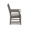 Clio 25 Inch Outdoor Arm Chair, Set of 2, Gray Frame, Polyester Fabric