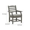 Clio 25 Inch Outdoor Arm Chair, Set of 2, Gray Frame, Polyester Fabric