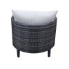 Premium Outdoor Wicker Club Chair with Cushion, Set of 2, Gabardine