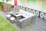 Direct Wicker 7-Piece Outdoor Rattan Wicker Sofa Rattan Patio Garden Furniture, Gray