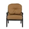 Zoe 28 Inch Outdoor Patio Club Chair, Cushion, Set of 2, Aluminum, Brown